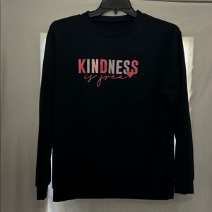 Black Sweatshirt with Pink 'Kindness is Free' Print-Fits more like XL
